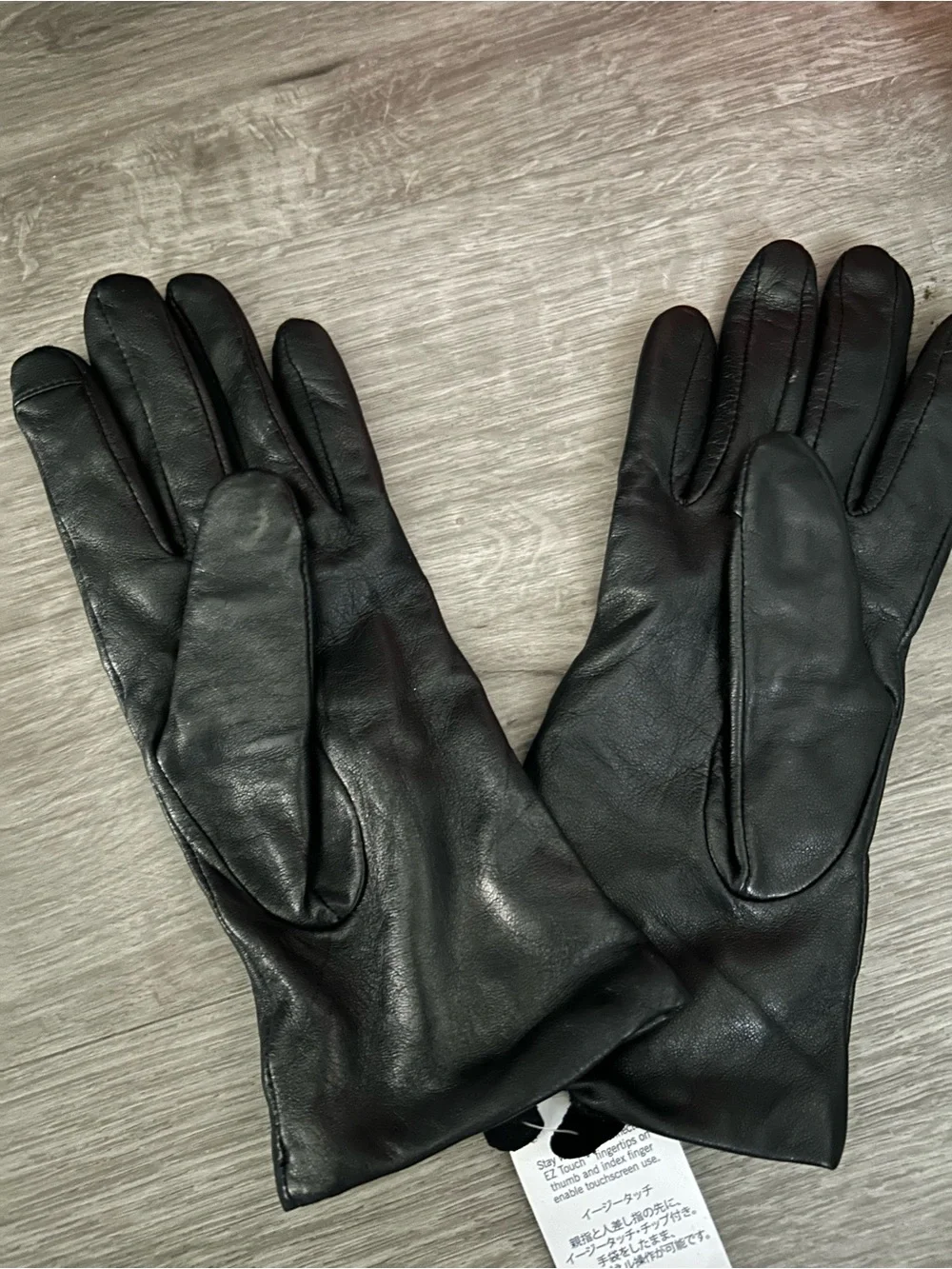 Lands' End Women's EZ Touch Screen Cashmere Lined Leather Gloves,New size M